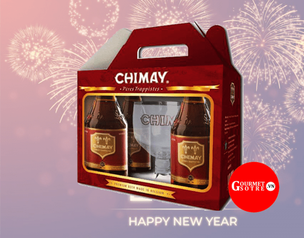 Hộp quà bia Chimay đỏ nhập khẩu chai 330ml