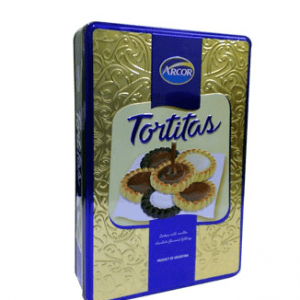 Hộp bánh Arcor Tortitas 415g ( Hộp thiếc màu xanh vàng)
