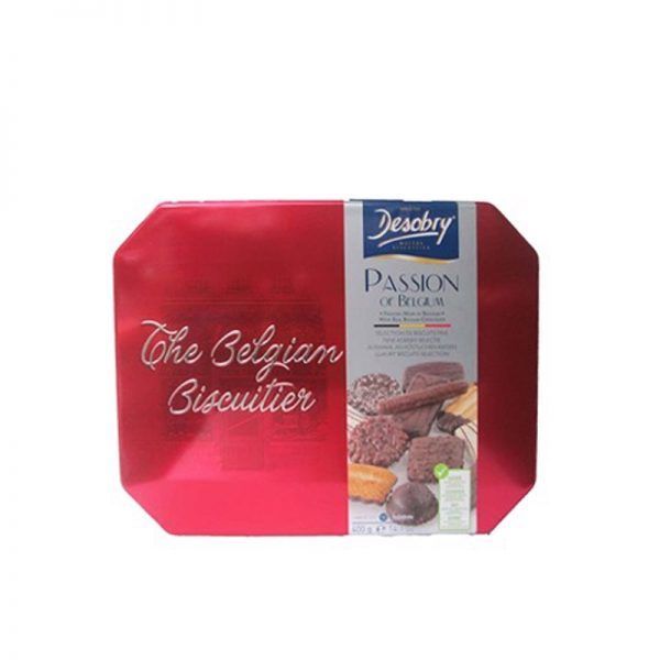 Bánh Desobry The Belgian Biscuitier – The Best of Belgium hộp thiếc màu đỏ 420g